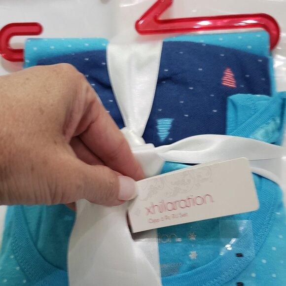 Xhilaration Holiday Shades of Blue PJ Set - Picture 5 of 5